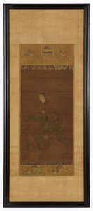 Manjushri che cavalca un leone da Unknown artist