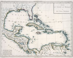 Mappa del Golfo del Messico e dei Caraibi da Unknown artist