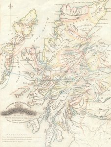 Mappa delle Highlands della Scozia con i territori dei clan da Unknown artist