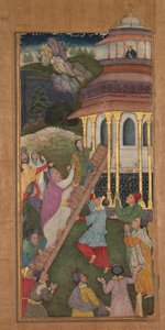 Maria sale le scale del tempio, da uno Specchio di Santità (Mir’at al-quds) di Padre Jerome Xavier da Unknown artist