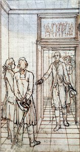 Incontro di Goethe e Jung Stilling a Strasburgo. Disegno del XIX secolo da Unknown artist