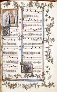Messale di San Dionigi, circa 1350. Miniatura raffigurante Clotario e Dagoberto da Unknown artist