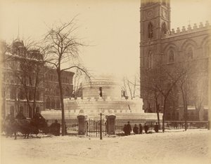 Montreal, labirinto di ghiaccio davanti alla chiesa di Notre-Dame da Unknown artist