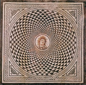 Pavimento a mosaico con testa di Medusa da Unknown artist