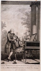 Famiglia Mozart in tour (incisione, dopo il 1777) da Unknown artist