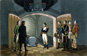 Napoleone Bonaparte davanti alla tomba di Federico II di Prussia