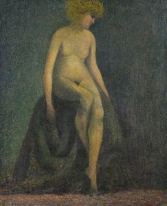 Nudo con capelli biondi, falso nello stile di Georges Seurat
