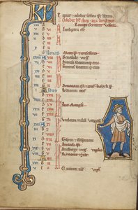 Pagina del calendario di ottobre; Semina da Unknown artist