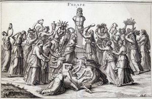 Offerte fatte dalle donne al dio Priapo (Priapos), il dio asiatico della fertilità, giunto in Grecia. Luogo di culto di Lampsaco da Unknown artist