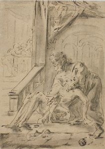Vecchio che sostiene un giovane da Unknown artist