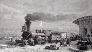 Stazione di Omaha, punto di partenza della Ferrovia del Pacifico - in "Tour du monde" da Unknown artist