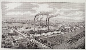 Panoramica della raffineria di petrolio del signor Deutsch a Pantin (Senna)