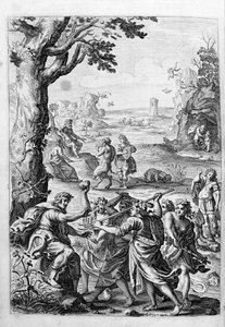 Ovidio - illustrazione per il libro 15 - (P. Ovidii Nasonis Metamorphose libri XV con note di TH. Farnabii.) note di Thomas Farnaby (Farnabia) (1575-1647) da Unknown artist