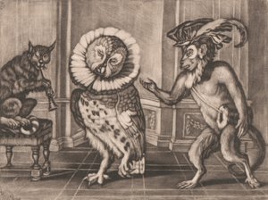 Gufo, Scimmia e Gatto da Mezzotintoes di Smith, Vol. III