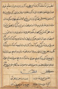 Pagina dai Racconti di un pappagallo (Tuti-nama): pagina di testo da Unknown artist