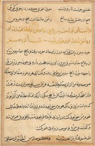 Pagina da Tales of a Parrot (Tuti-nama): pagina di testo