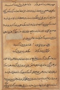Pagina da Racconti di un pappagallo (Tuti-nama): pagina di testo da Unknown artist