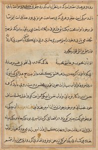 Pagina da Racconti di un pappagallo (Tuti-nama): pagina di testo da Unknown artist