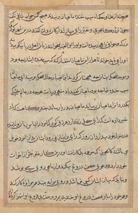 Pagina da Tales of a Parrot (Tuti-nama): pagina di testo da Unknown artist