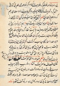 Pagina da Racconti di un pappagallo (Tuti-nama): pagina di testo da Unknown artist