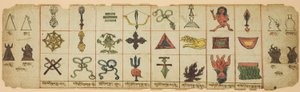 Pagina di un quaderno con simboli rituali da Unknown artist