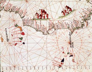 Pagina di una bozza marina che rappresenta le isole di Capo Verde, le Isole Canarie da Unknown artist