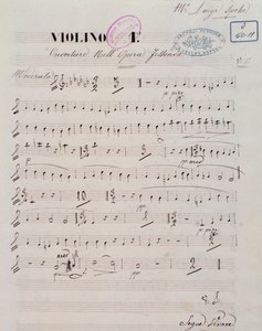 Pagina della partitura musicale per il primo violino nell