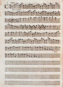 Pagina della partitura musicale di "Concerti a cinque, Op. 5" di Tomaso Albinoni da Unknown artist