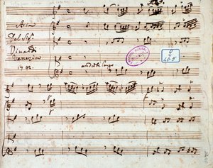 Pagina della partitura musicale di Estinguere vorrei aria nell