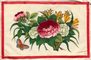 Pittura dieci da Libro illustrato di fiori e farfalle da Unknown artist