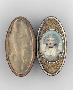 Scatola da cerotto con ritratto di una donna, c.1780 da Unknown artist