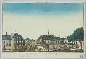 Peep-show, Vue du Canal de Delft à la Haye Ville de Hollande, 16 da Unknown artist