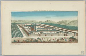 Peep-show, Vue de la Ville de Richelieu en Poitou costruite par le Grand Cardinal Duc de Richelieu, au Bout des Parteres de Sougid et Superbe Chateau de Richelieu de la Conduitte, No. 147