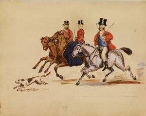 [Collage di foto della scena della caccia con Lord e Lady Yarborough]. da Unknown artist