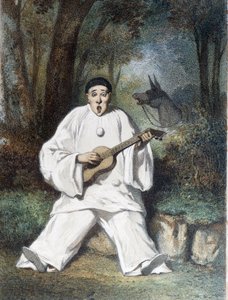 Pierrot suona la chitarra - n.d., fine 19° secolo