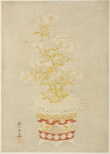 Rosa in un vaso di porcellana da Unknown artist