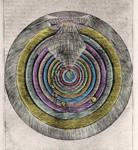 Piano dei cieli del Paradiso secondo la Divina Commedia di Dante Alighieri (1265-1321): Incisione anonima del XVII secolo da Unknown artist