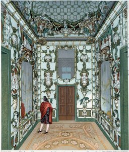 Salone di porcellana del Palazzo Reale di Madrid. Incisione del XVIII secolo. Parigi, Arti Decorative da Unknown artist