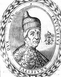 Ritratto di Paoluccio Anafesto (697-717). Primo Doge di Venezia. da Unknown artist