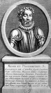 Ritratto in medaglione di Luis de Camoens (1524-1580) - incisione da Unknown artist