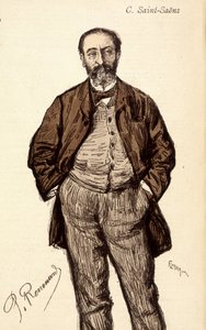 Ritratto di Camille Saint Saens (Saint-Saens) (1835-1921), compositore francese da Unknown artist