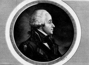 Ritratto di Charles Francois Dumouriez (1739-1823), Ministro degli Affari Esteri. Incisione in "Collezione completa di dipinti storici della rivoluzione francese, in tre volumi." 1804 da Unknown artist