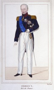 Ritratto di Carlo X, Re di Francia (1757 - 1836) incisione del 1830 da Unknown artist