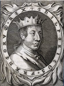 Ritratto di Chilperico II, re di Neustria (incisione del XVIII secolo) da Unknown artist
