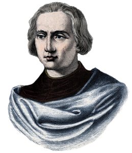 Ritratto di Cristoforo Colombo (1451-1506) - Incisione del XIX secolo da Unknown artist