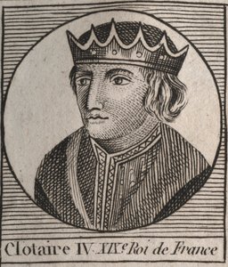 Ritratto di Clotario IV (ca. 685-719), Re dei Franchi di Austrasia dal 717 al 719 - incisione da "Instruction sur l