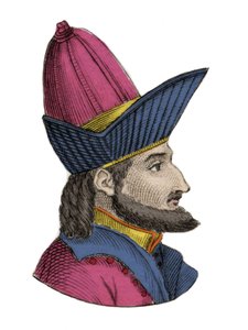 Ritratto di Costantino XI Paleologo, detto Dragases (1404-1453), imperatore bizantino. Incisione del XIX secolo