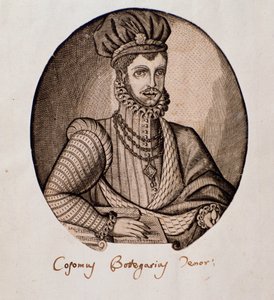 Ritratto di Cosimo Bottegari (1554-1620) liutista e compositore italiano (incisione, XVII secolo, Bologna, civico museo bibliografico musicale) da Unknown artist