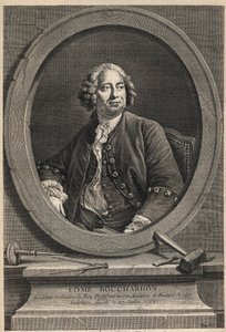 Ritratto di Edme Bouchardon (1698-1762) scultore e disegnatore francese - incisione del 1776 da Unknown artist