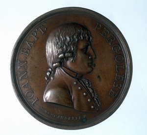 Ritratto di Giovanni Battista Pergolesi (Jean Baptiste Pergolese, Jean-Baptiste) (1710 - 1736). Medaglione di bronzo. Museo della Scala. Milano da Unknown artist